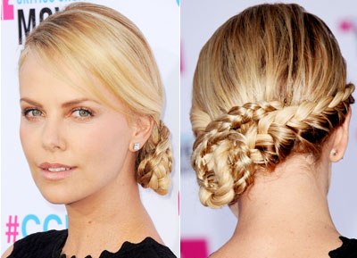 Woven Braided Bun for Bridesmaid