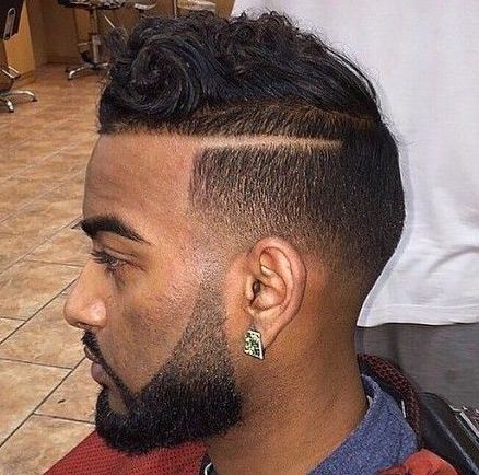 curly Shaved Fade Haircuts for Black Men