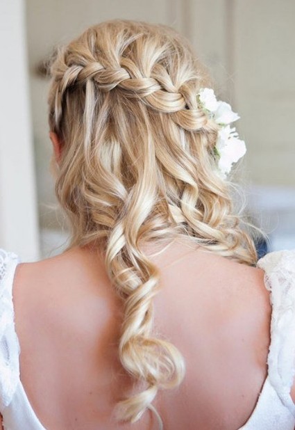 Waterfall Braid Side Hairstyles for Prom Night