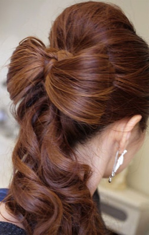 A Frisky Brown Bow - Prom Updos for Long Hair