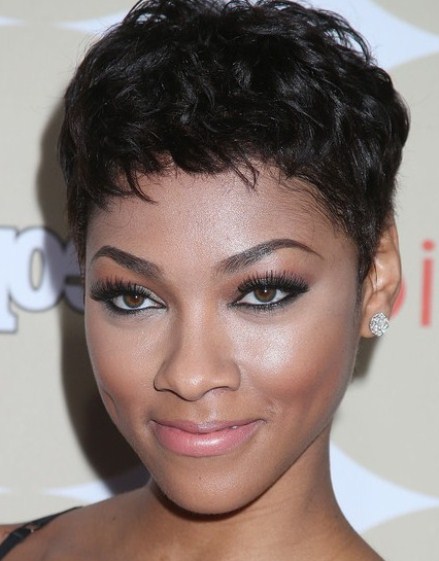 Wavy Pixie for Thick Hair-Short Black Hairstyles