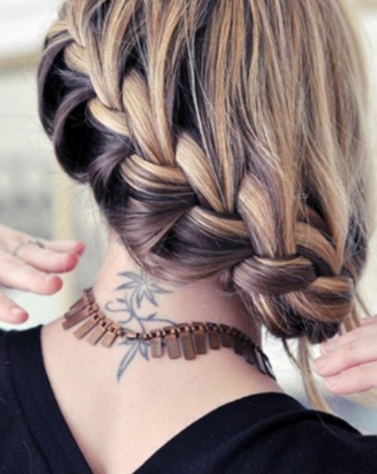 Asymmetrical Braided Updo - Prom Updos for Long Hair