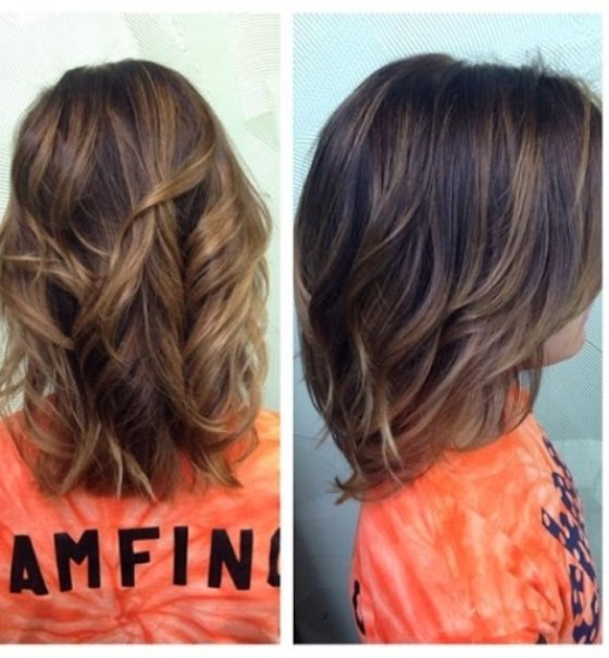 Balayage Ombre Short Wavy Hairstyle- Hairstyles for Dark Brown Hair