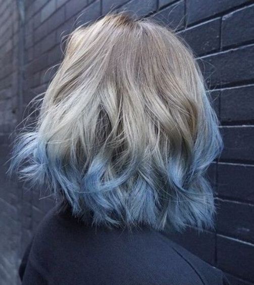 Blue Beauty Short Ombre Hair Ideas