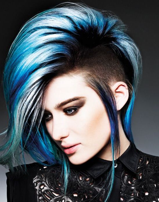 Blue Hair Mohawk- Mohawk Hairstyles