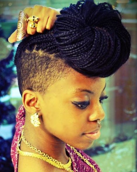 Box Braids Mohawk- Mohawk Hairstyles