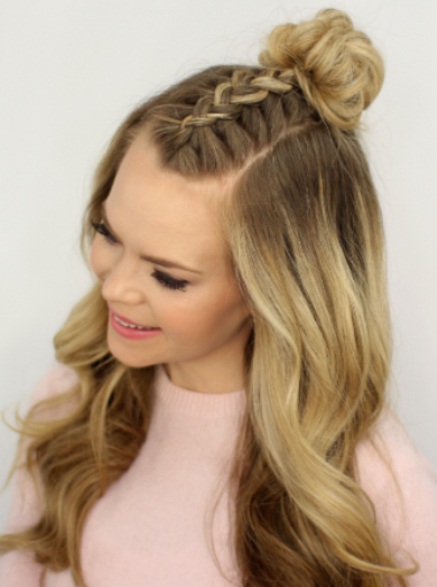 Braided- Front Top Knot Hairstyle-Top Knot Hairstyles