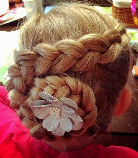 Easy Braided Crown with Bow hairstyles for little girls