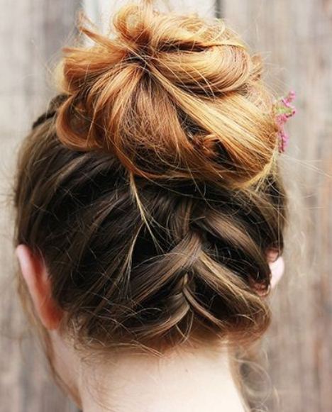 Braided Updo-Hairstyles for Medium Hair