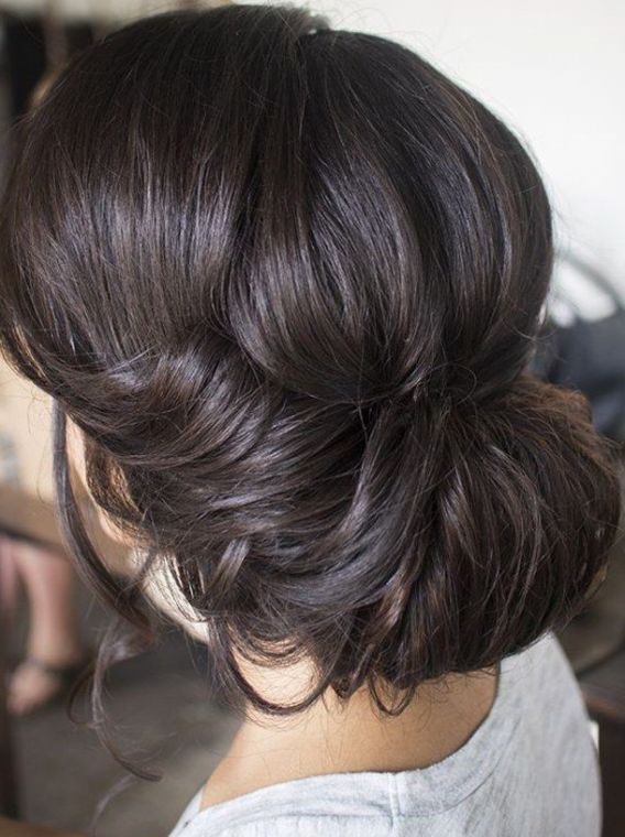 Brunette Chignon - Hairstyles for Dark Brown Hair