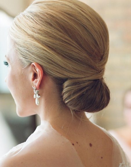 Classic Chignon Updo Hairstyle-Hairstyles for Medium Hair