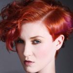 Classic Cut with a Red Twist-Short Haircuts for Curly Hair