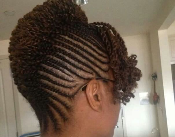 Cool Black Braided Hairstyles Cornrows with French Roll Updo