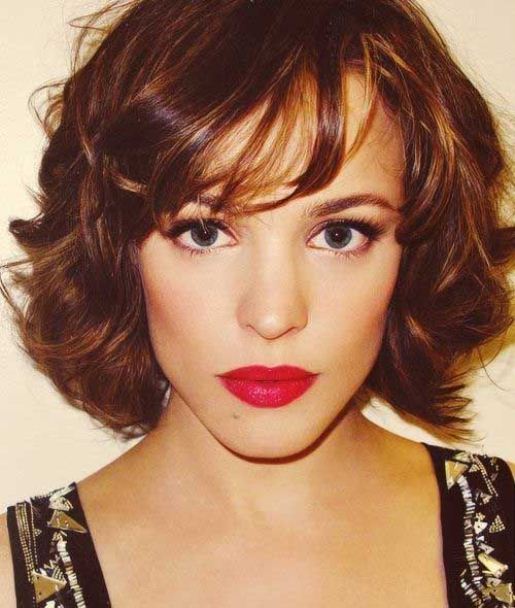 Curled Bob with Bangs Short Curly Hairstyles