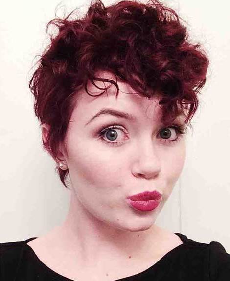 Curly Asymmetrical Pixie cuts