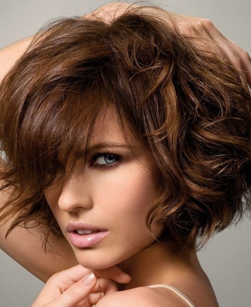 Curly Layered Bob with Highlight-Asymmetric Haircuts
