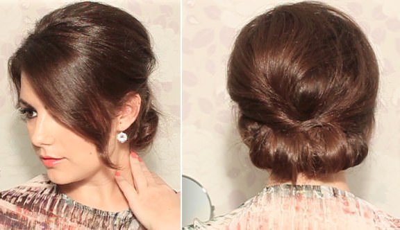 Cute Twice Passed Chignon - Hairstyles for Women