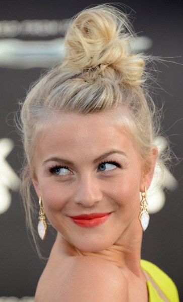 Fancy Blonde Knotted bun-Top Knot Hairstyles