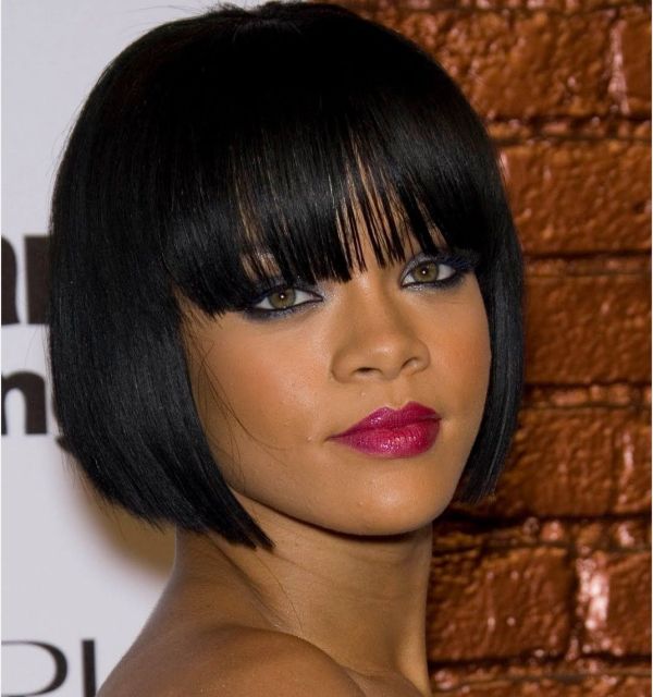 Fancy Short Hairstyles for Black Women Sophisticated Bangs