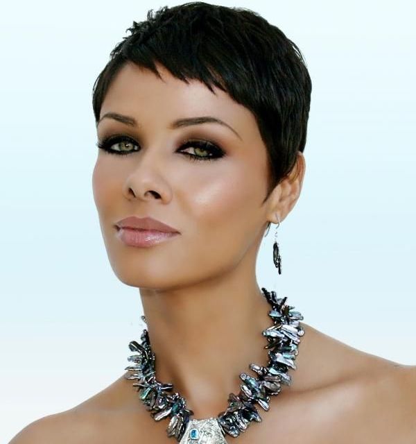Fancy Short Hairstyles for Black Women Straight Pixie