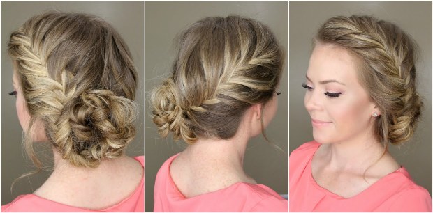 Fish Tail Bun- Prom Updos for Long Hair