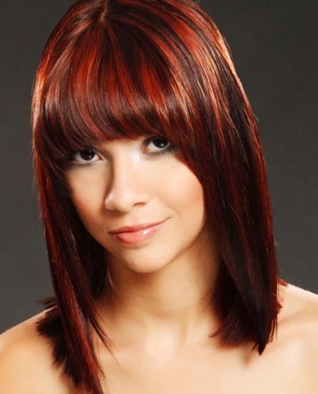 Flaming Hot Fringe-Hairstyles for Medium Hair