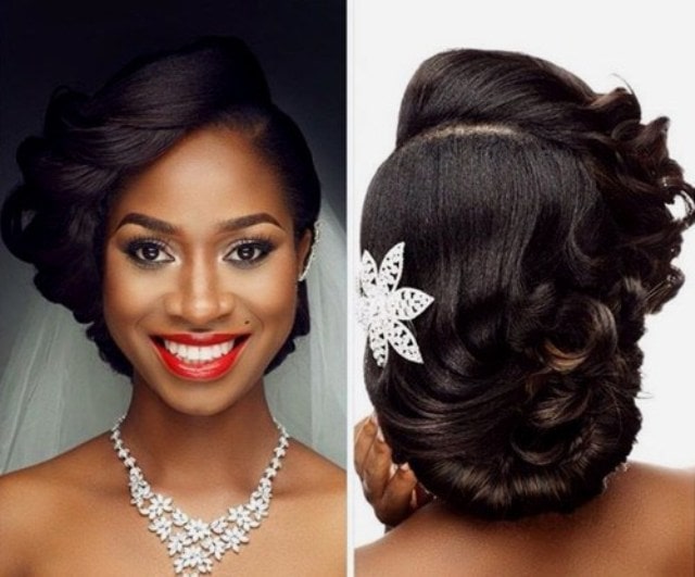 Floating Flowers Black Wedding Hairstyles