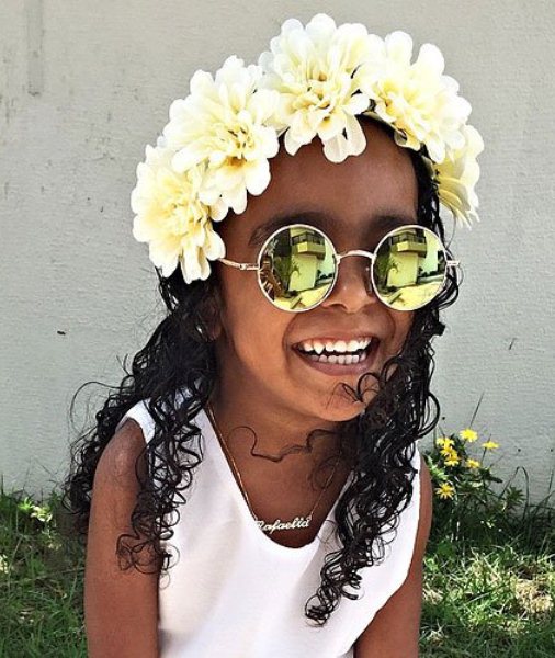 Flower Crown with Curls Hairstyles for Black Girls