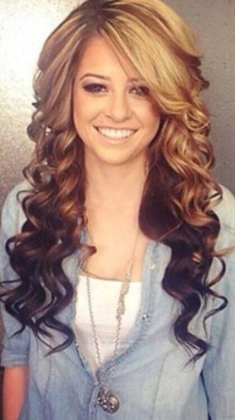 Golden Blond with Dark Chocolate Hair-Brown Ombre Hair Ideas