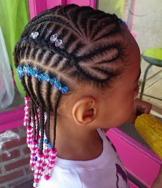 Heart Shaped with Cornrows Simple cornrows Braids for Kids