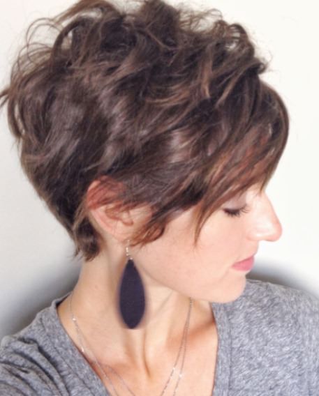 Long Asymmetrical Bangs with Pixie Haircut-Short Haircuts for Curly Hair