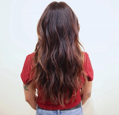 Long Tousled with Auburn Highlights Auburn Hair Color Ideas