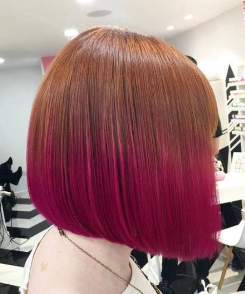 Majestic Magenta Short Ombre Hair Ideas