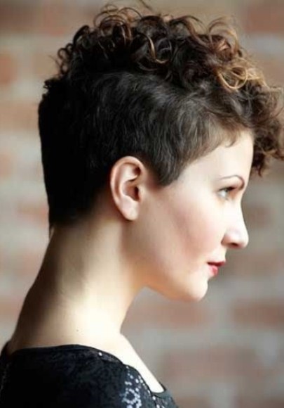 Mohawk Inspired Pixie Cut-Short Haircuts for Curly Hair