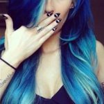 Multi Colored Blue Hair Color-Pastel Hair Colors