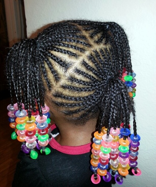 Pigtail Hairstyles with Beaded Ends Simple cornrows Braids for Kids