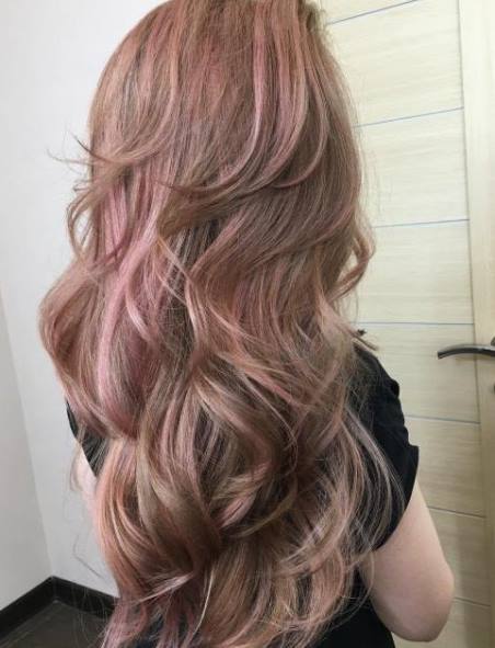 Pink Long and Layered Hairstyles for long hair