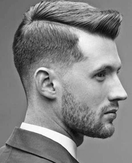 Pompadour with Side Part-Military Cuts for Guys