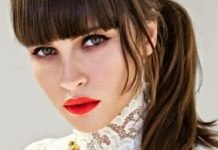 20 Best Hairstyles for Medium Hair Ponytail with Bangs-Hairstyles for Medium Hair