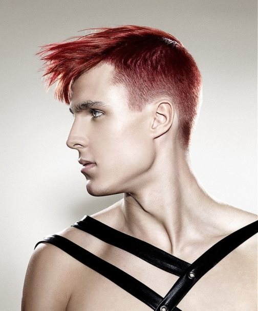 Red Hot Faux Hawk punk hairstyles for men