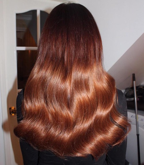 Retro Auburn Waves Auburn Hair Color Ideas