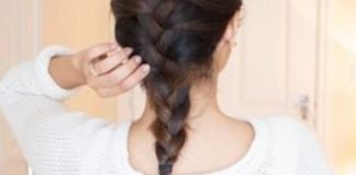 How to Do a French Braid (Basic French Braid) Secure the Braid with Rubber Band- Do a french braid