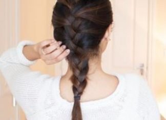 How to Do a French Braid (Basic French Braid) Secure the Braid with Rubber Band- Do a french braid