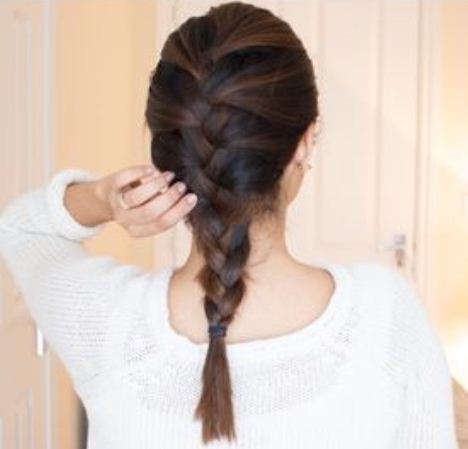 Secure the Braid with Rubber Band- Do a french braid