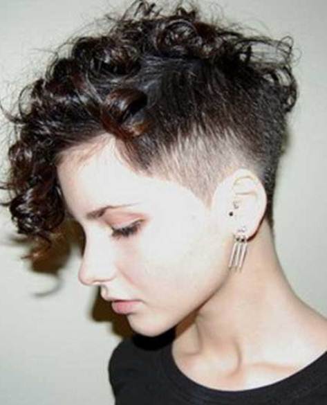 Shaved Haircut with Short Curly Hair- Short Haircuts for Curly Hair