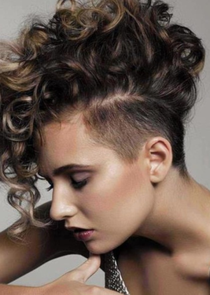 Short Curly Vintage Fauxhawk-Short Black Hairstyles