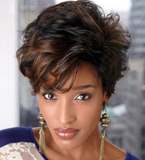 Short Smooth Wavy Hairstyle- African American Short Hairstyles