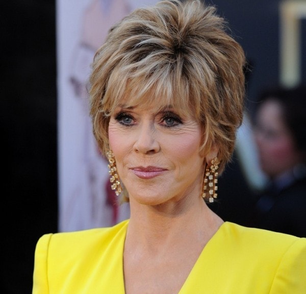 Spectacular Jane Fonda Hairstyles Short Layered Hair with Side Bangs