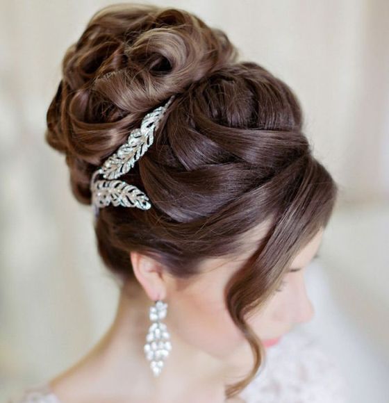 Stunning Wedding Hairstyles Braided Updo with Long Side Bang