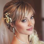 Stunning Wedding Hairstyles Straight hair with Honey Highlights & Side Bang